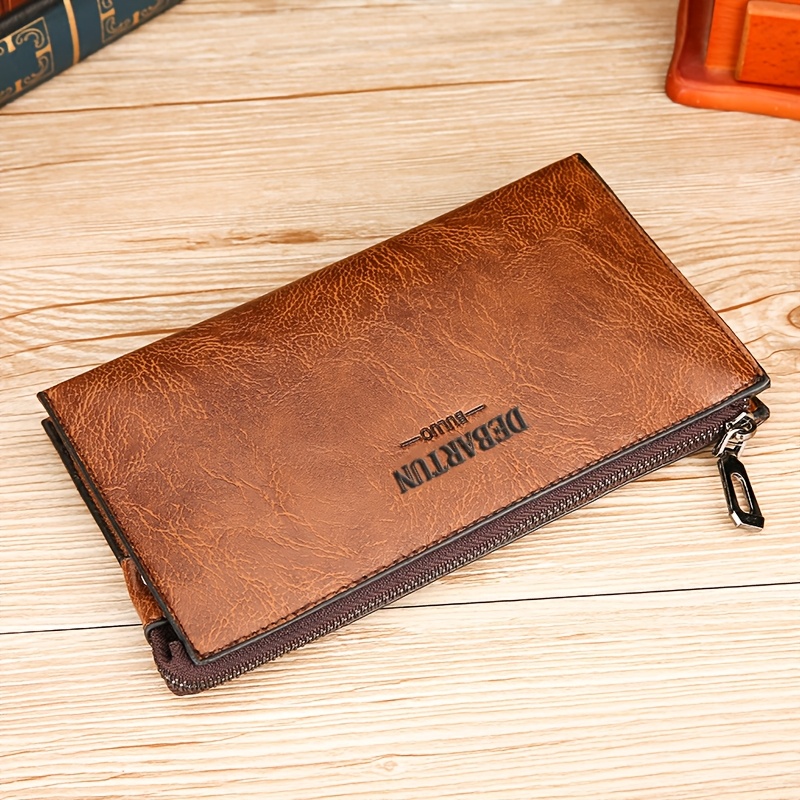 TEMU 's Long Wallet, Business Casual Clutch, Large Capacity Coin Purse, Card Holder, Fashionable Money Clip
