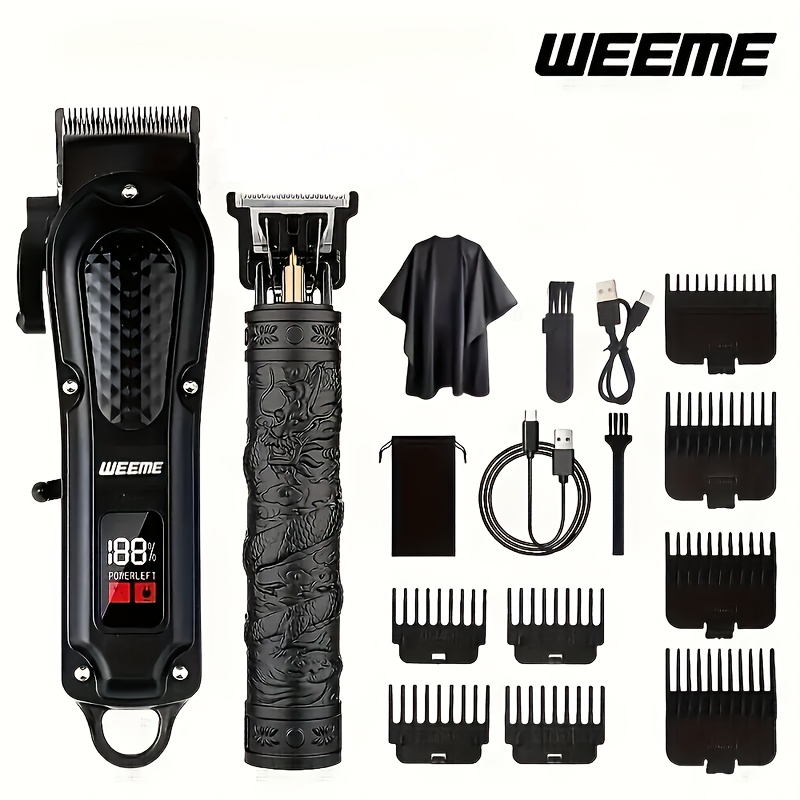 Men's Grooming Kit with USB Rechargeable Hair Clipper, Nose Trimmer, Electric Shaver, and Limit Combs – Available in 1 to 4-Piece Sets