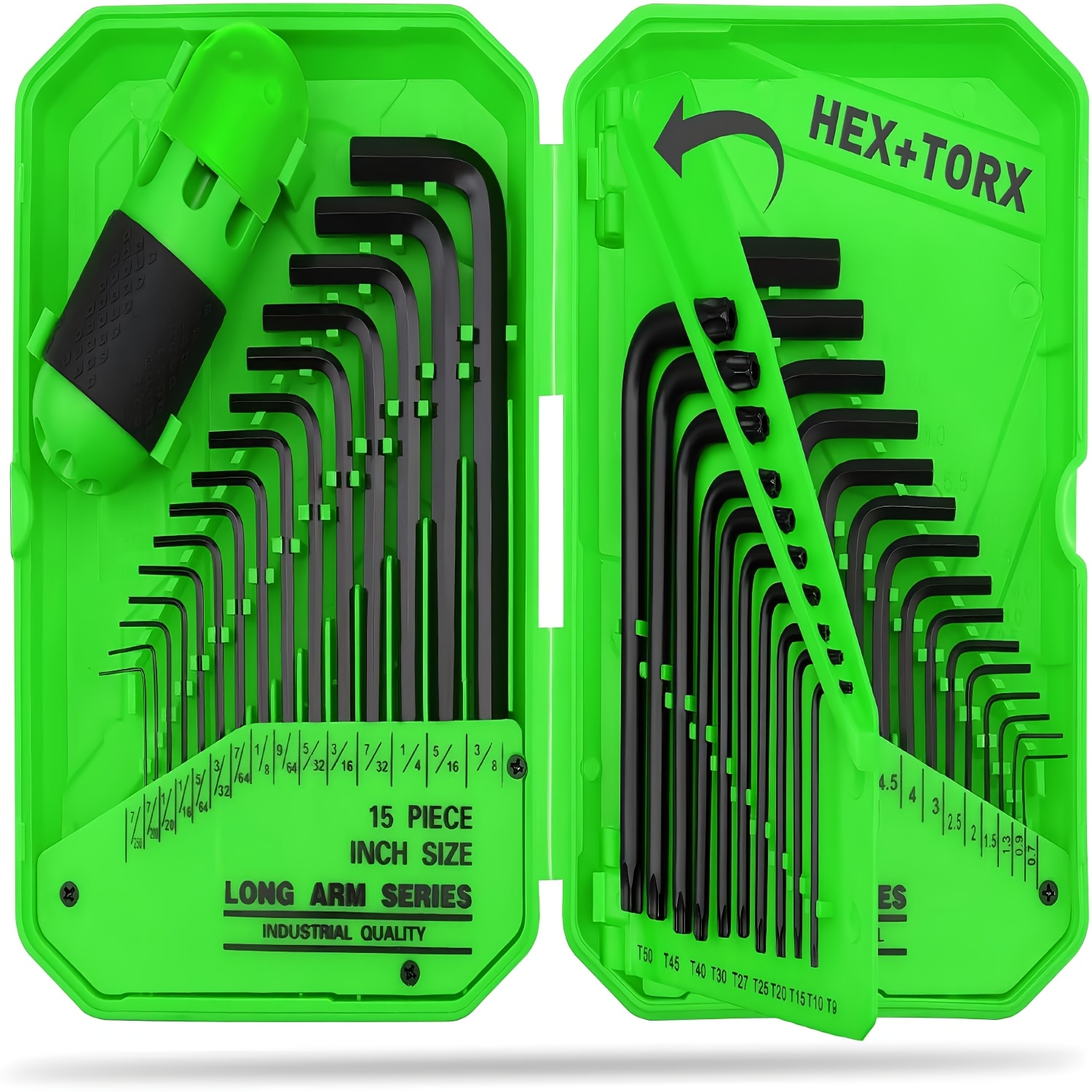 TEMU Swanlake 41pcs Hex Wrench Set, Allen Wrenches With Ergonomic Torque Handle, Sae (0.028 Inch - 3/8 Inch), Metric (0.7 Mm - 10 Mm), Torx (t9-t50),