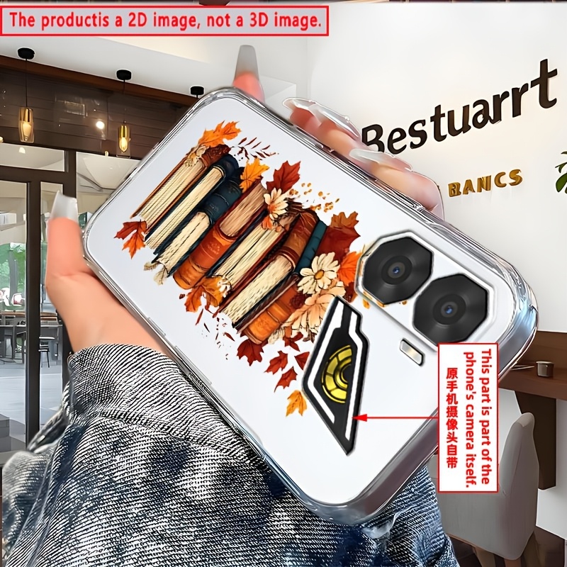 휴대폰 케이스 - zte   neo 3용 2d 플랫 스태킹 옛 책과 가을잎 문학적 우아하고 평온한 디자인 충격 방지 소프트 엣지 tpu 케이스