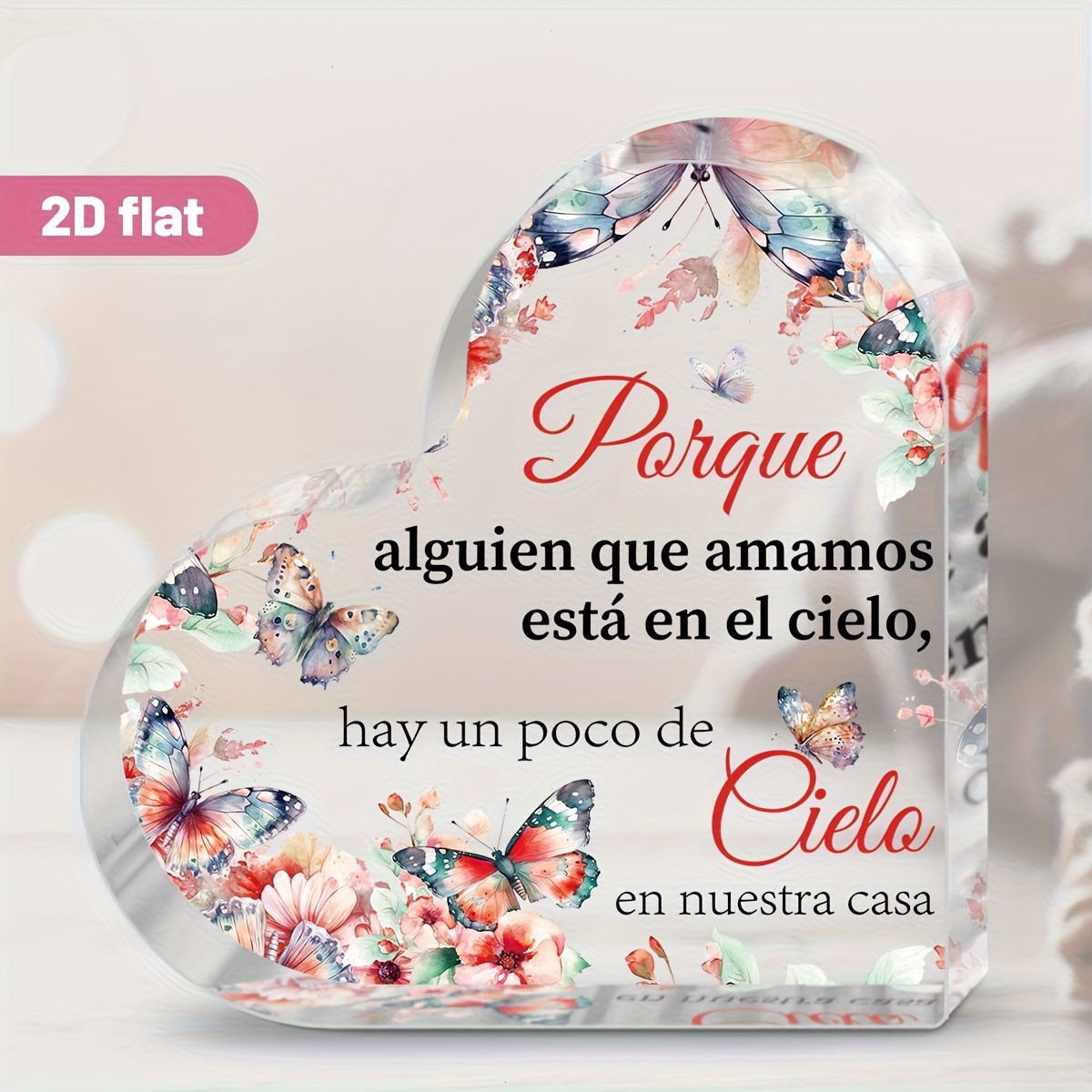 TEMU Placa española 2D, 1 pieza, con adorno de y en acuarela/ramo rosa - Regalo con en español adecuado para decoración del hogar, regalo de