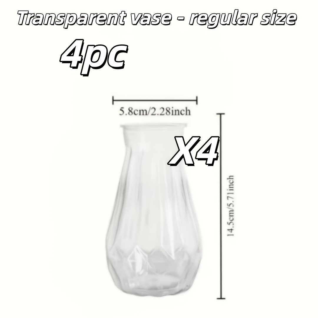 TEMU Transparent Plastic Decorative Vase Set, Bohemian Style Countryside Vase, Available In Plain And With Jute Rope, Suitable For Wedding Table