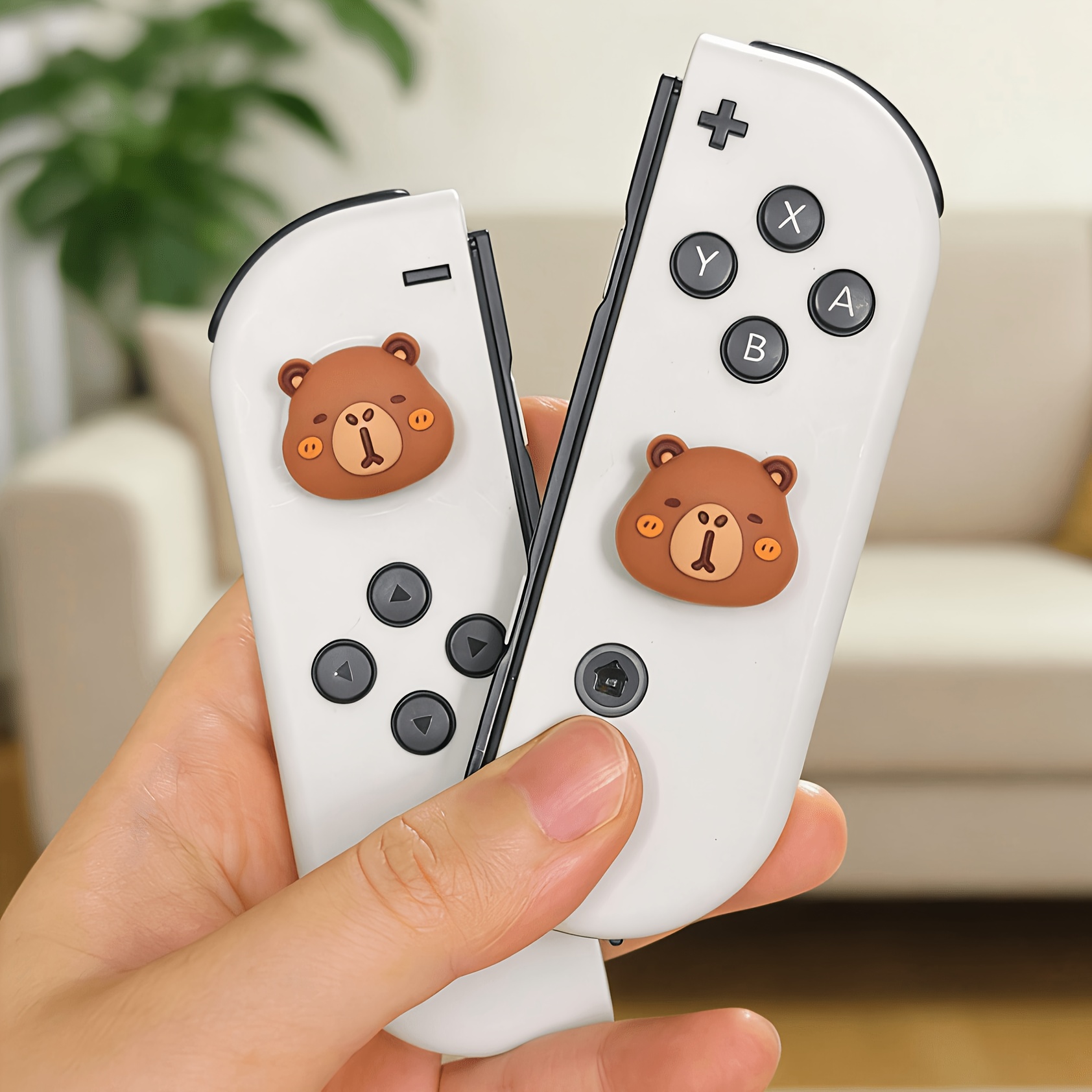2pcs Capybara Joystick Caps, Anti-slip Thumb Grip Caps Compatible With Switch/switch Lite/switch Oled, Silicone Cover Thumbstick Grips For Switch, Animal Design Thumbstick Covers For Switch Controller