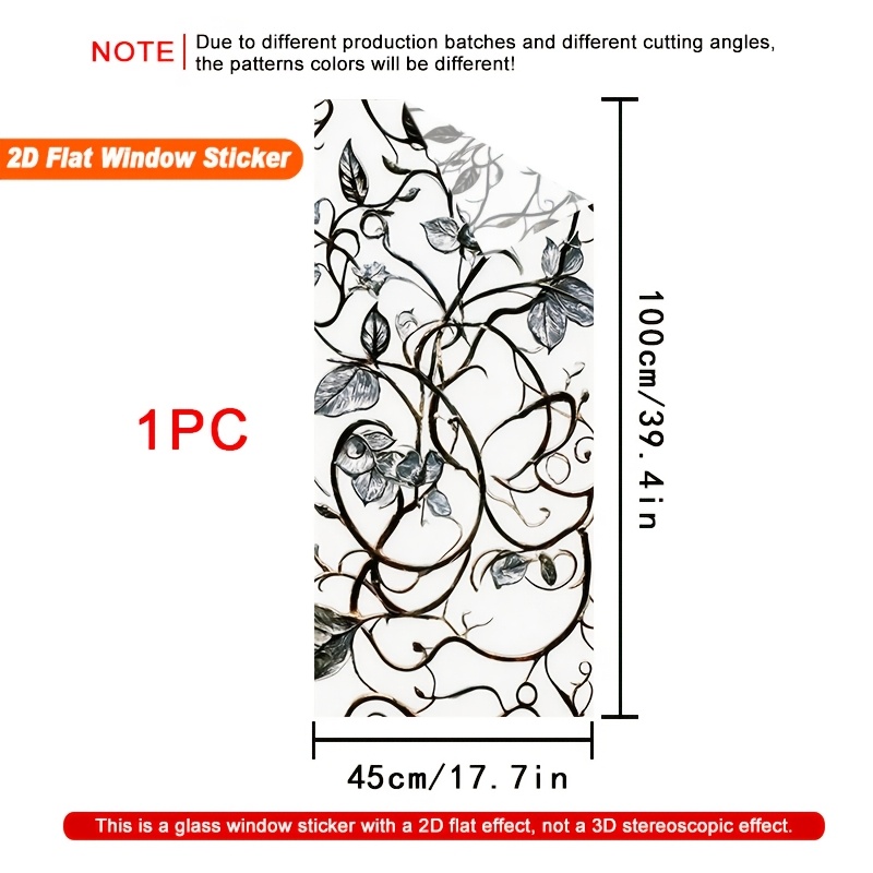 TEMU Pellicola decorativa per finestre 2D Flat - 1 pz con design a e adesivo argentato 2D Flat, realizzata in PVC con adesione elettrostatica. Questa