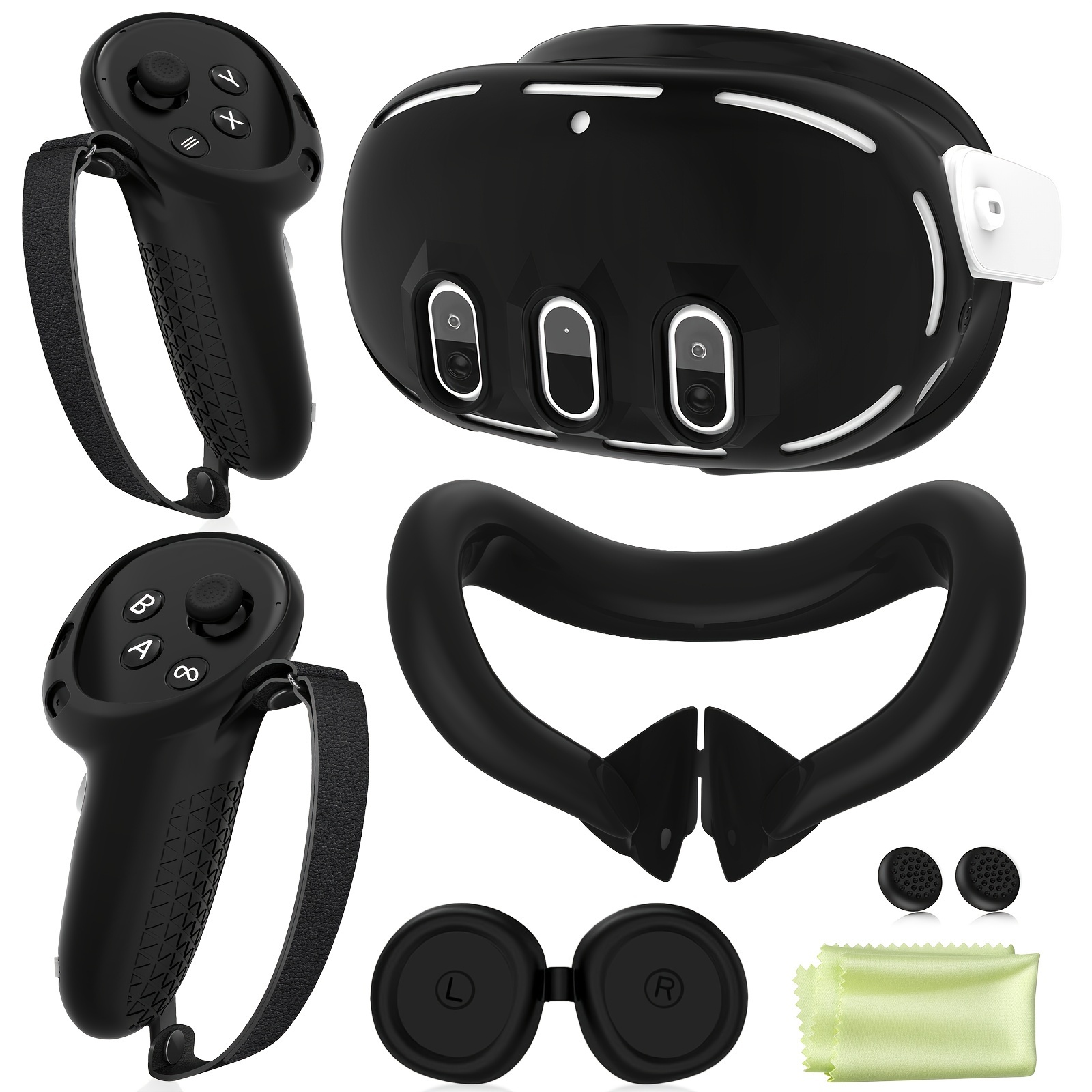 

Silicone Cover Set Compatible With Oculus/, Vr Accessories Protective Cover Includes Controller Grips, Front Shell Headset Cover And Face Cover