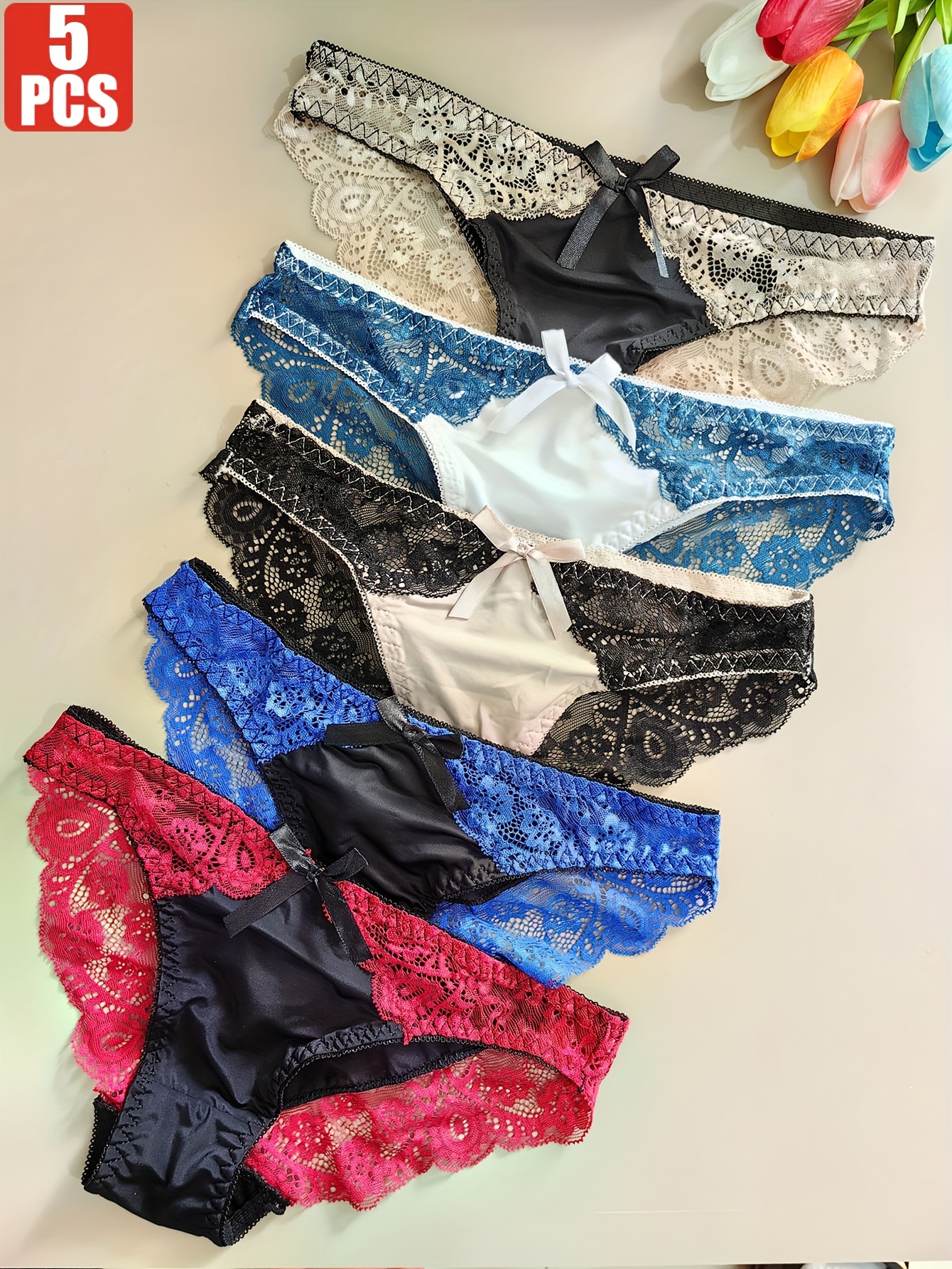 5er Set Spitzen-Damenslips
