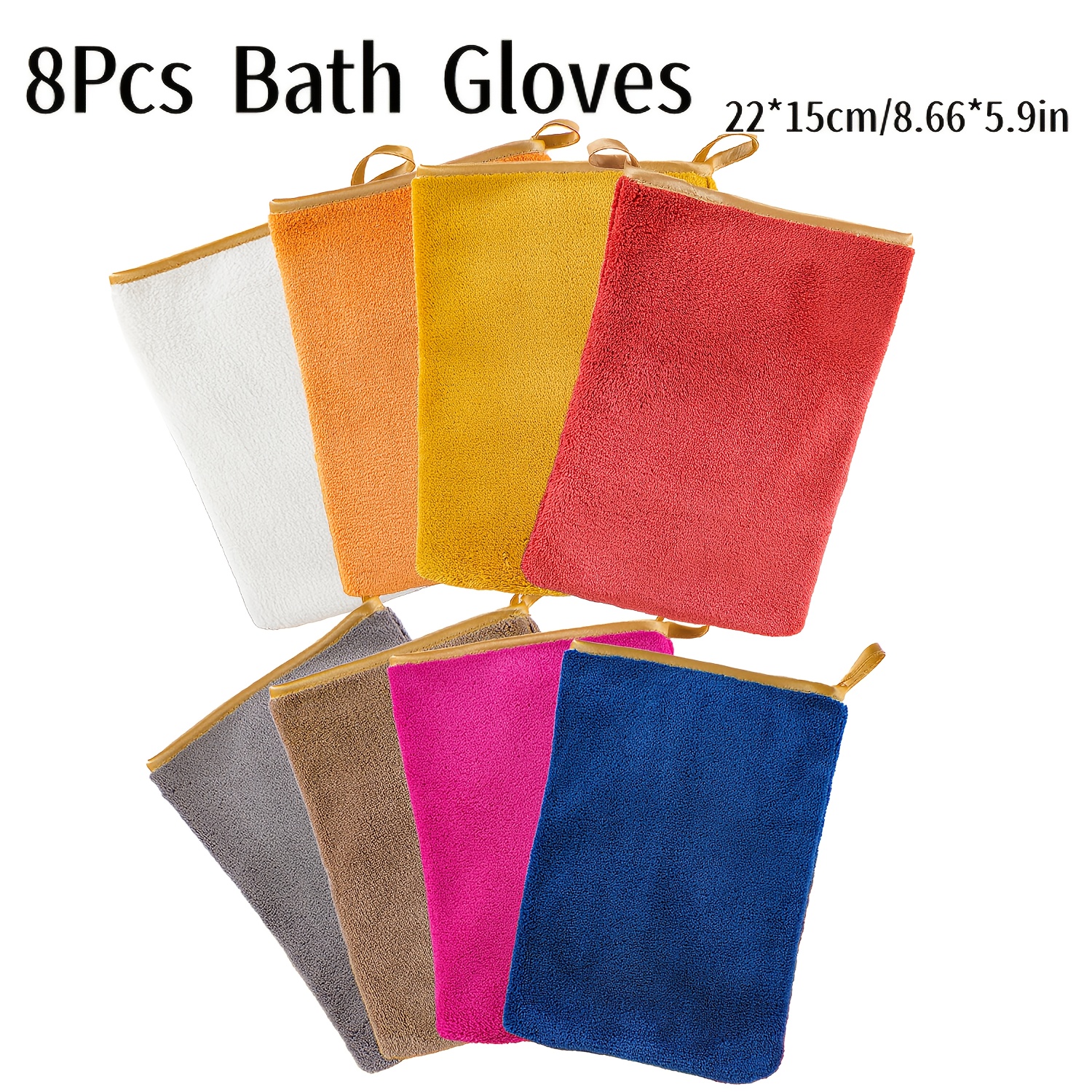 Image of 8pcs Soft Absorbent Gloves, Microfiber Fingertip Towels With Hanging Loop - Reusable Makeup Remover Towels For Gentle Facial Cleaning And Water-based, Bathroom Essentials, Options