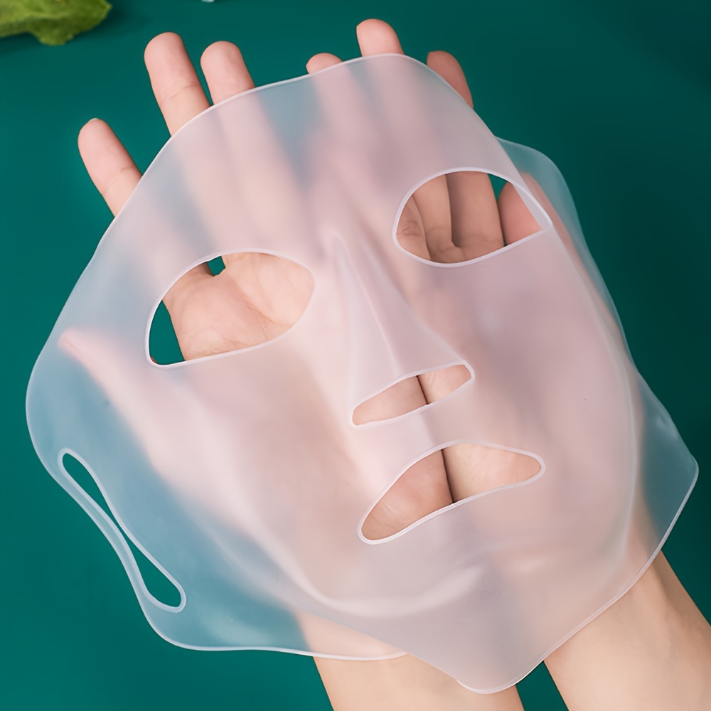 5 Pieces Reusable Silicone Facial Mask Facial Mask Cover Silicone Skin Mask  Reusable Moisturizing Face Silicone Face Wrap for Sheet Prevent