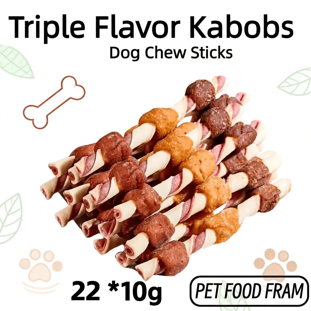 TEMU Three-flavor Meat Skewers, Chicken Dumbbell, Dried Duck Meat, Milk Stick, Chicken Gizzard Mixed Dog Treats, Grain-free Training Reward Soft Chew