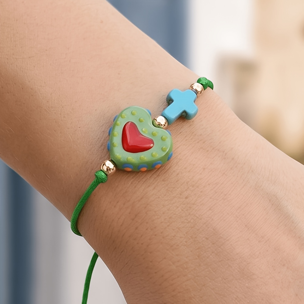 Women's Bohemian Multicolor Heart Bracelet, Y2K Trend