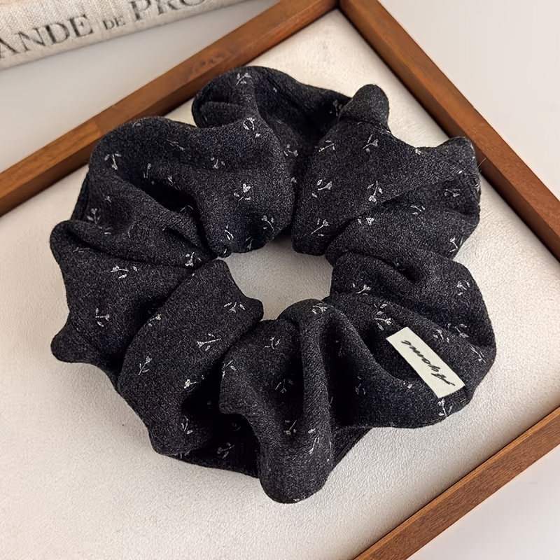 TEMU 1pc Korean Floral Hair Tie | Elegant Vintage Style Ponytail Hairband With Printed Pattern, Single Piece, Valentine's Day Special