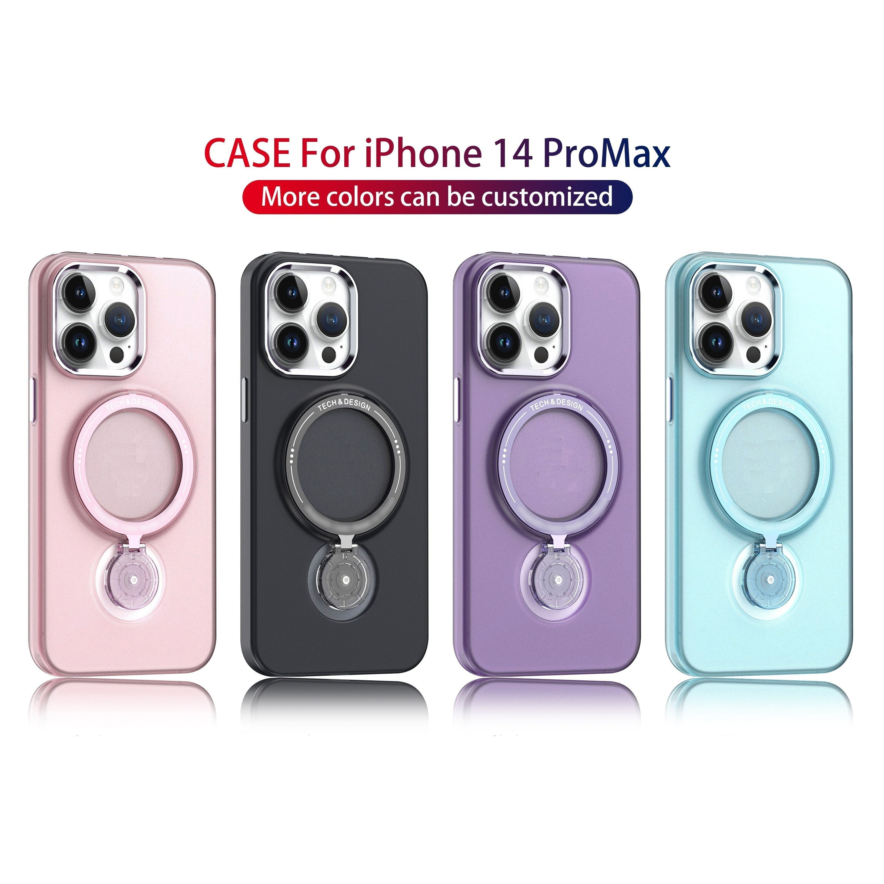 Магнитный Чехол С Невидимой Подставкой Для IPhone 12, 13, 14, 15 Pro Max  Ultra 12Pro 13Pro Plus, Противоударный Матовый Тонкий Чехол Для Телефона,  Держатель С Кольцом Для Женщин И Мужчин