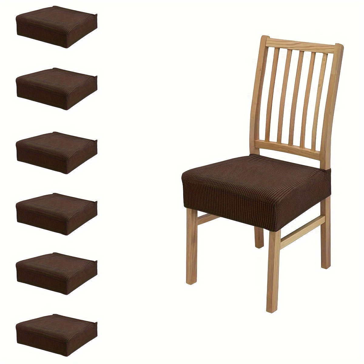 TEMU 4/6pcs -piece Chair Covers Compatible For Most Chairs - Elastic Closure, Soft Fabric -proofing & Pet-friendly Furniture Protectors, Machine
