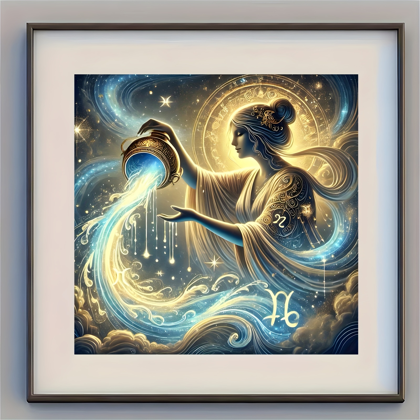 TEMU Zodiac Signs Diamond Painting Diy , Diamond Painting Kit, Round Acrylic Diamond, Frameless Diamond Painting Art Painting, Diy 5d Diamond