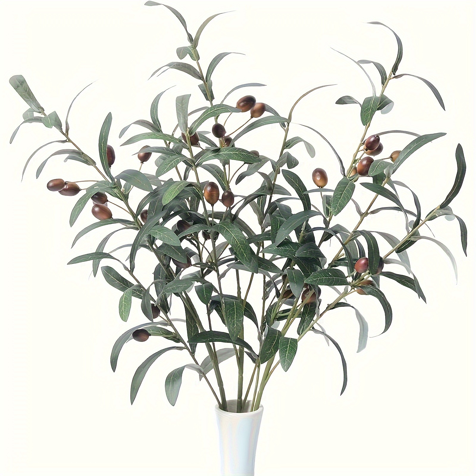 

3pcs Artificial Olive With Olives Artificial Plant Green Long Stem 31inch Artificial Stems Artificial Plant Olive And Leaves Vase Home Wedding Indoor Diy Decoration