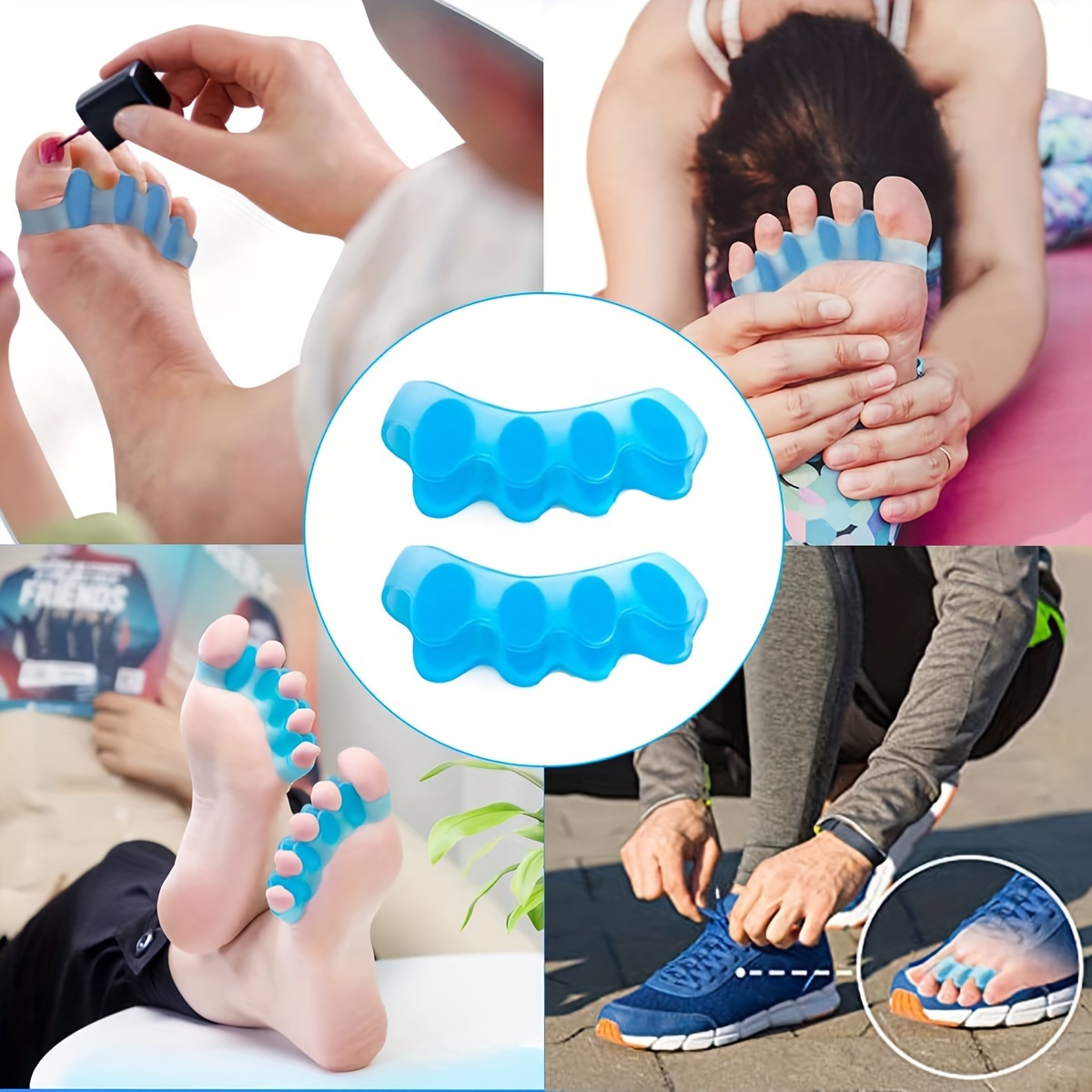 

Toe Separators For Overlapping Toes, 1 Pair Silicone Toe Relaxation Clamp, Unisex Toe Sheath Protector, Alcohol-free