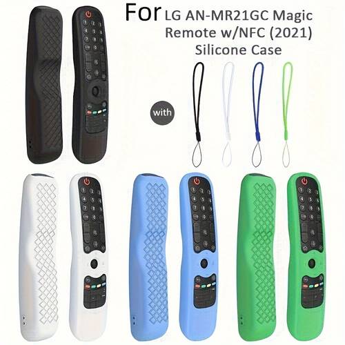 silicone full body protective case for lg an mr21gc mr21n 21ga tv remote control textured grip scratch and dust resistant cover with wrist strap tv accessory cover flexible case
