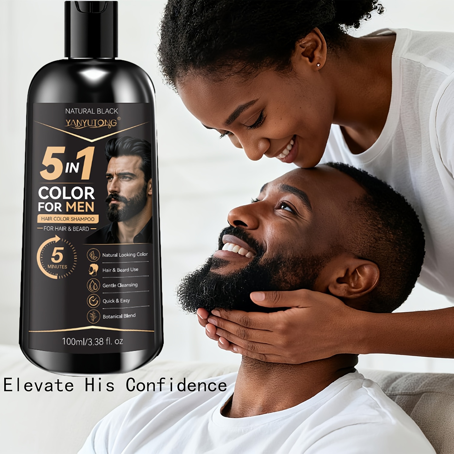 Dye Shampoo, Quickly Covers White Beards And Gray Hair, Fast Coloring And Long-lasting, More Convenient Beard Dye Solution, Long-lasting Beard Dye, Home Hair Dye Essential