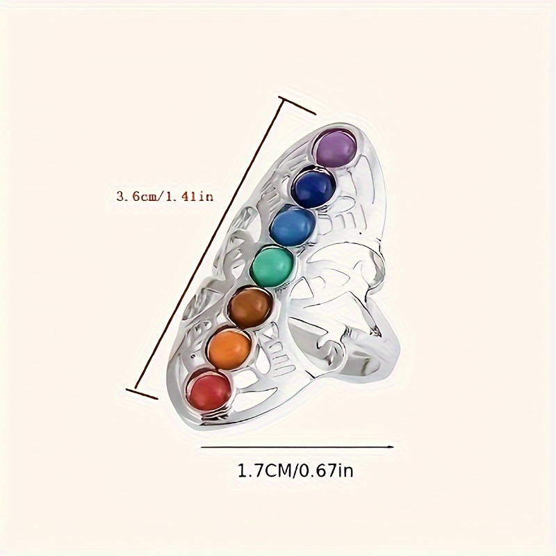 Multicolor Seven Chakra Gemstone Ring