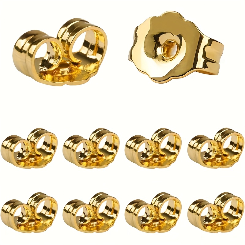 10pcs/5 Pairs Silver-plated Earring Backs - Secure Locking Base For Studs