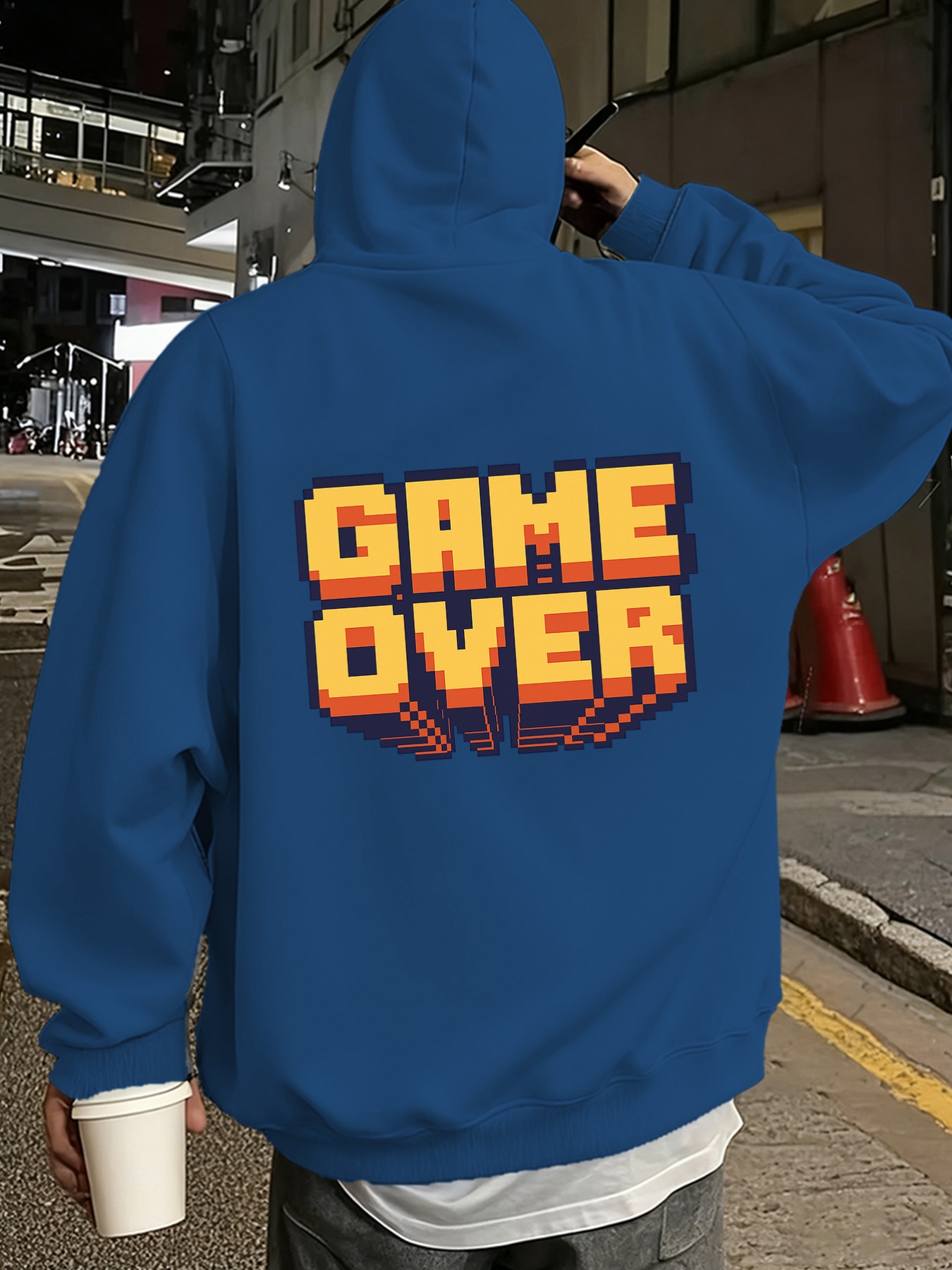 herren retro 80er video game grafik kapuzenpullover - retro gaming design mit game over text