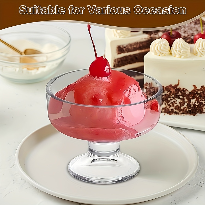 BSTKEY 6er Set Glas-Dessertschalen – 284 Ml, 9,1x10,6 Cm, Für Eis, Obst, Cocktails, Spülmaschinenfest
