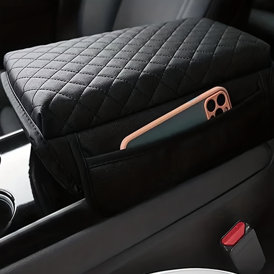 

1pc Car Armrest Storage Box Mat, Fiber Leather Car Center Console Cover, Car Armrest Seat Box Cover Accessories Interior Protection For Most Vehicle, Suv, Truck, Car (black)