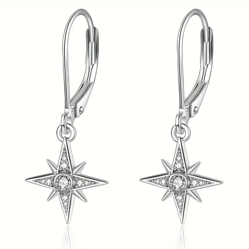 925 sterling earrings dangle leverback earrings for women earrings hypoallergenic Product details 3