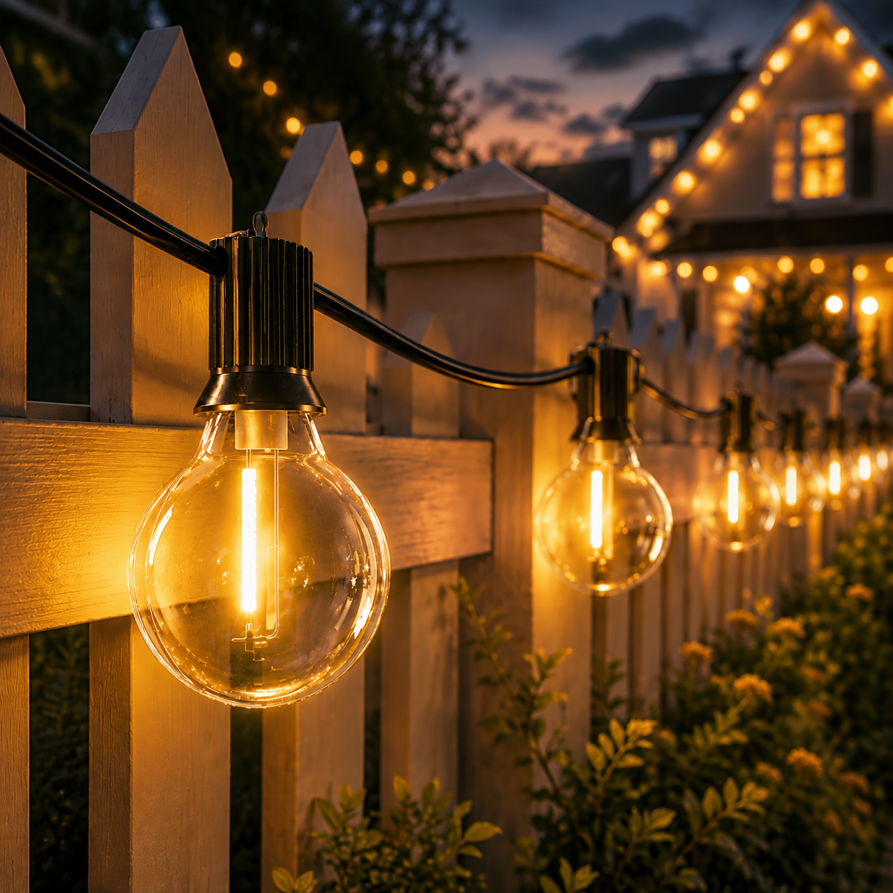   luminoase de exterior g40 20m/30m/46.6m, led, becuri de exterior g40, 8  , potrivite pentru grădini, foișoare, balcoane, camping, petreceri și nunți