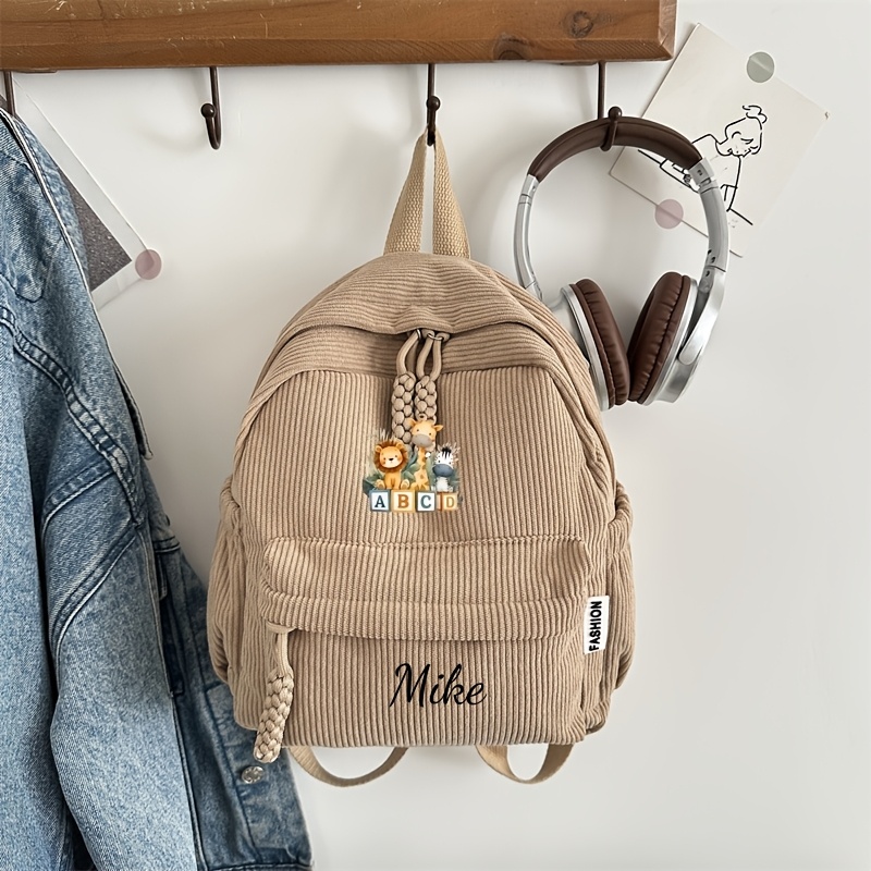 TEMU 1 pièce Sac à dos personnalisé et personnalisable à imprimé animalier, avec personnalisable tel que , numéros et messages. Disponible en