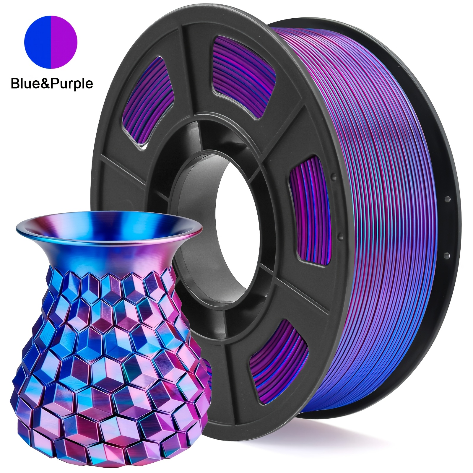 Image of Pla 3d Printer Filament Dual-color Tri-color Pla Filament 1.75mm Printing Filament Suitable For Most Fdm Printers, 250g Spool (0.55lbs), 2/3 In 1 Color