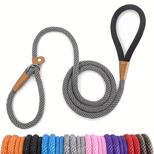 durably woven nylon dog leash suitable for small to large dogs and training purposes