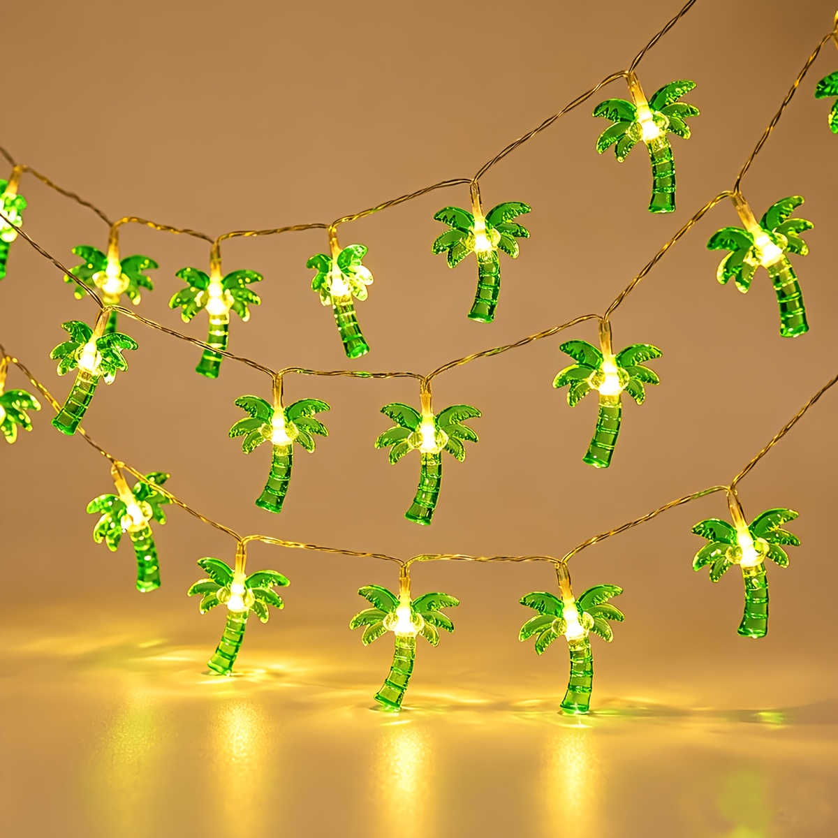 TEMU 1 lot de guirlande lumineuse Série Été marron - 10 LED 200 cm/78,74 pouces, décorations de fête Luau hawaïenne, décorations de , décorations de