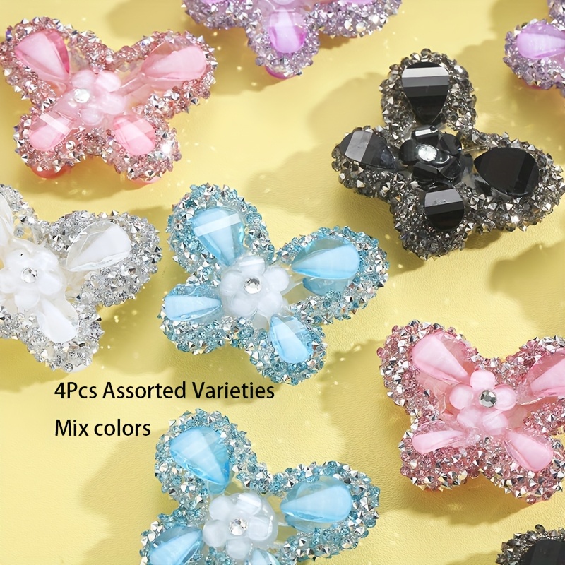 Image of 4pcs Rhinestone Beads For Pens Beads For Beadable Pens Beadable Keychains Colorful Pen Beads For Pen Making Assorted Varieties