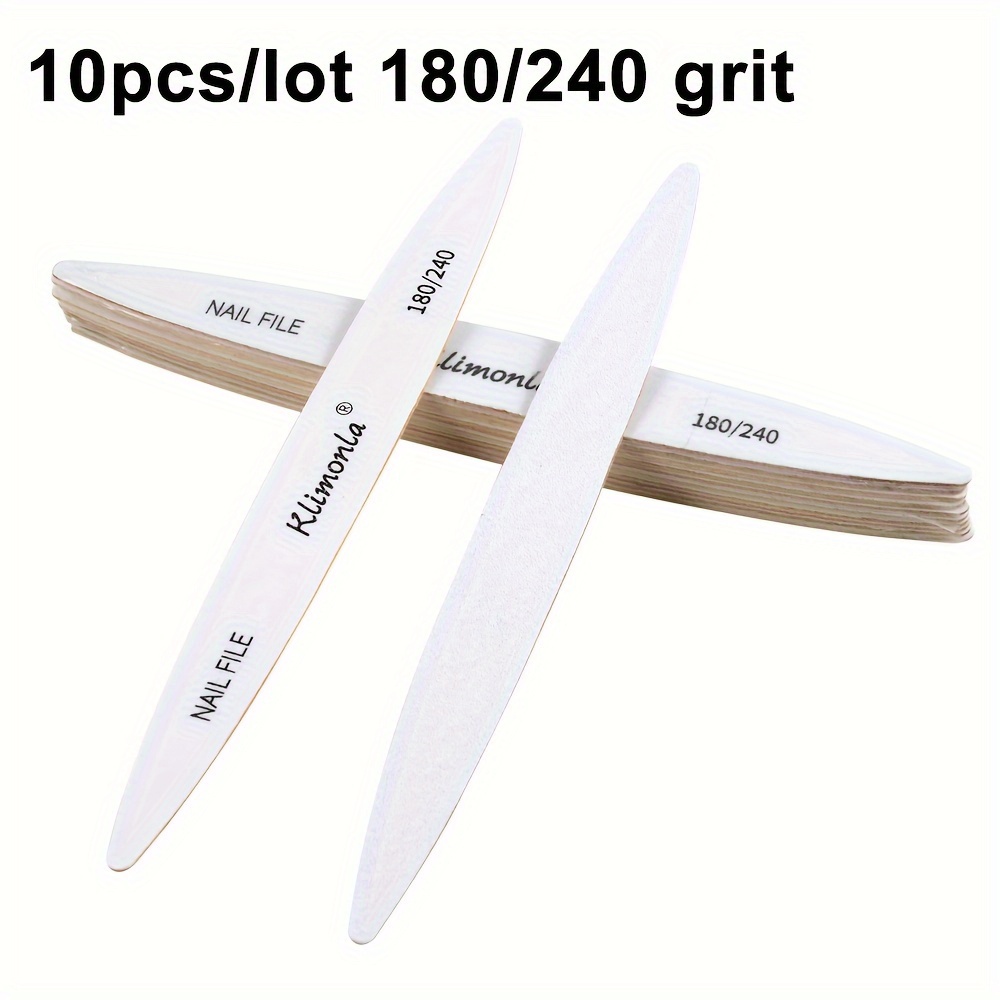 Ovalūs dildės nagams su 100/180 ir 180/240 grūdėtumo pasirinkimais, galimos dvi spalvos – 10 vnt. pakuotė.