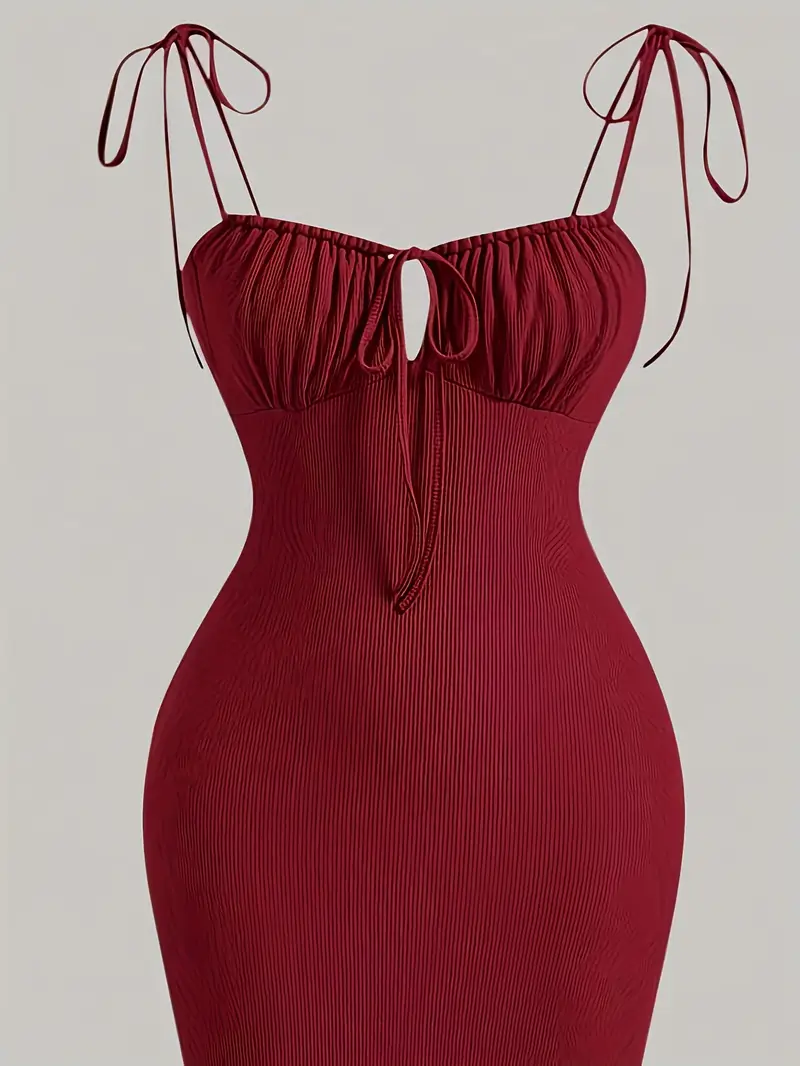 bust tie bodycon ruched dress Tie Front Ruched Bust Cami Dress Parthea Fashion