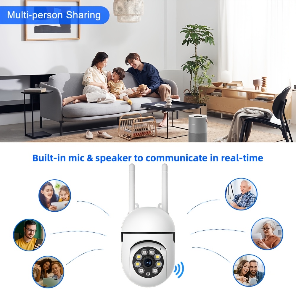 WJG 2pcs HD 1080P WiFi Security Cameras - Wireless, Night Vision, Two-Way Audio, Pan/Tilt/Zoom, Motion Tracking for Indoor/Outdoor Use - Perfect for Youngsters & Pet Monitoring details 7