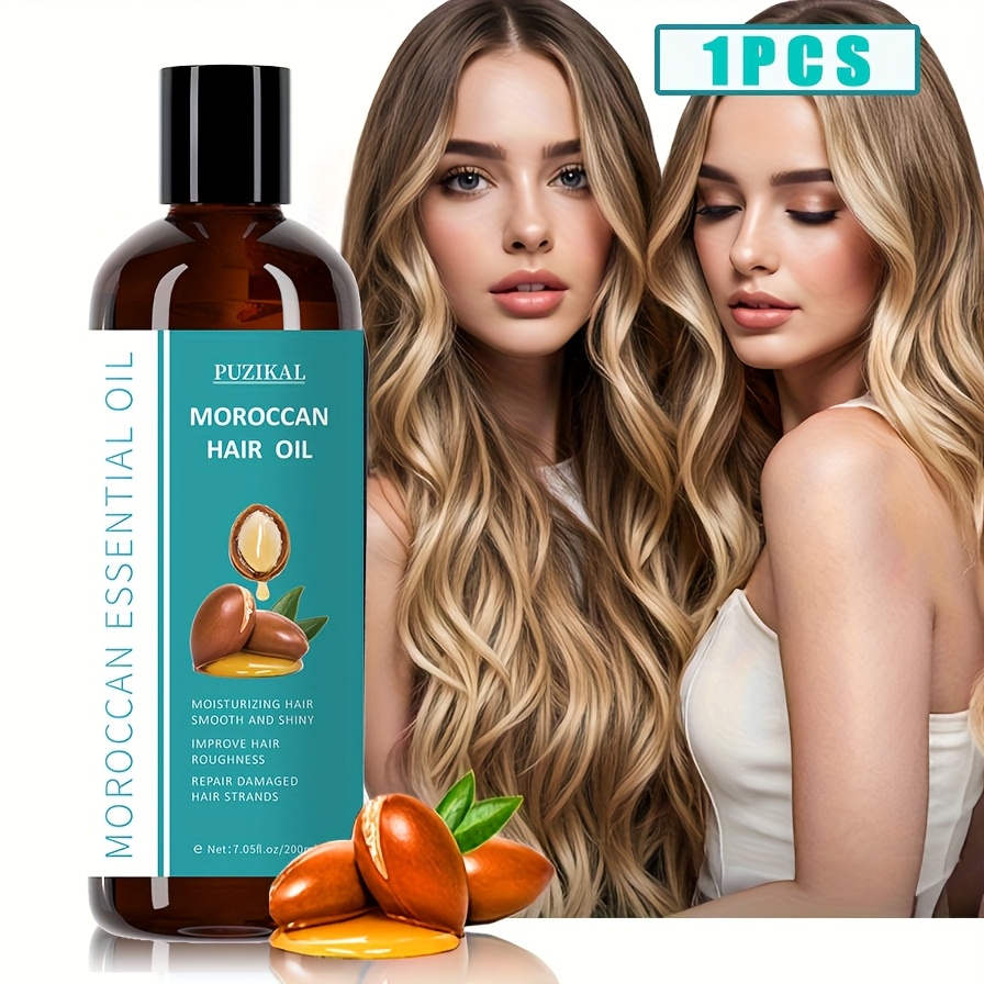 TEMU Premium Moroccan Argan Hair Oil, Nourishing For Healthy, Shiny Hair, Moisturizing, Repairing, And Formula. 200ml