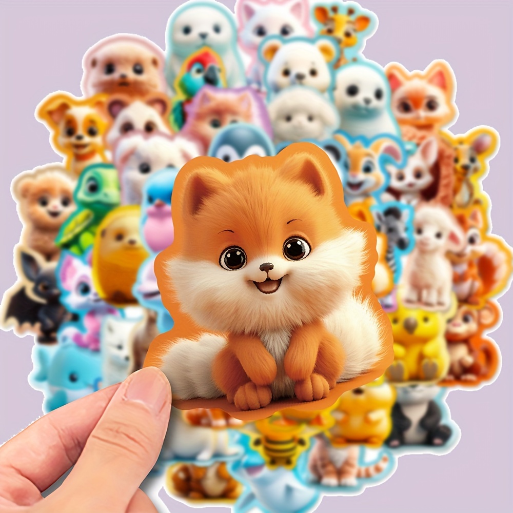 Image of 50pcs Of Cartoon Animal Stickers For Decorating Guitars, Notebooks, Suitcases, Computers, Motorcycles, And Skateboards