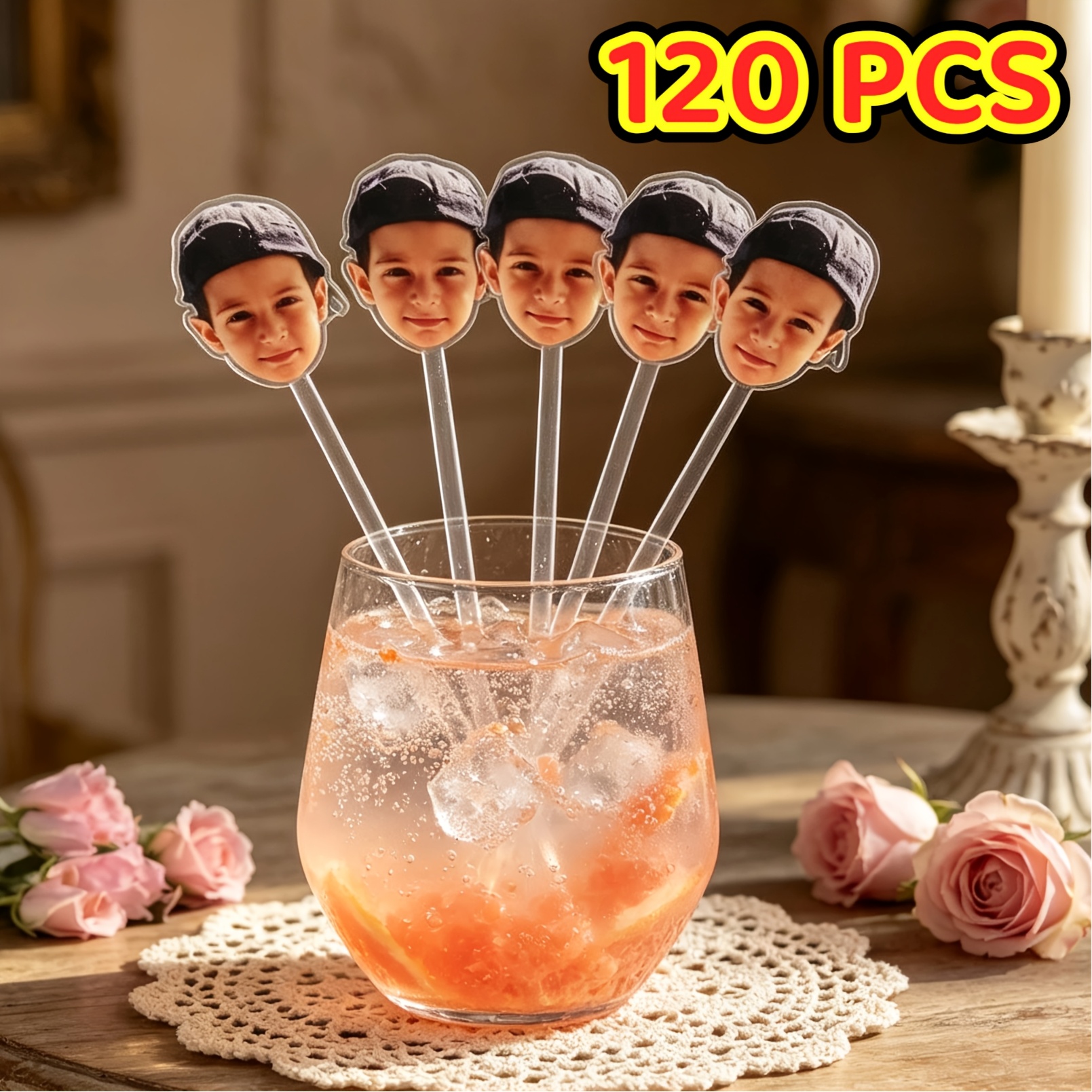 TEMU Personalized Acrylic Drink Stirrers – Custom Cocktail Stir Sticks, Wedding And Bachelorette Party Drink Decorations, Ideal Gifts For Valentine's