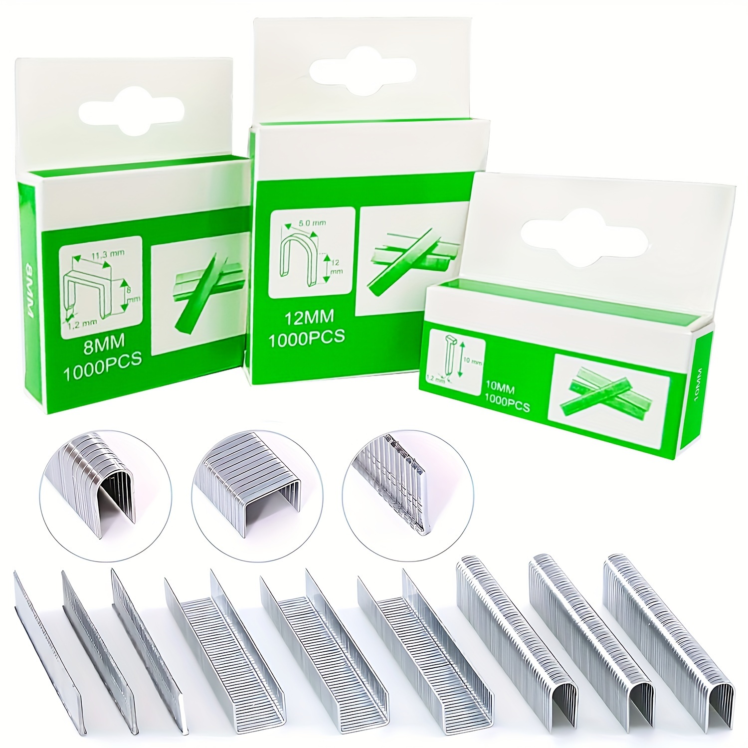 

1pack, Heavy Duty Staples Combo Kit - 3000pcs Staples For Staple Gun, Including Door-type & U-type & T-type Staples Perfect For Fixing Material, Decoration, Carpentry, Furniture, Doors And Windows