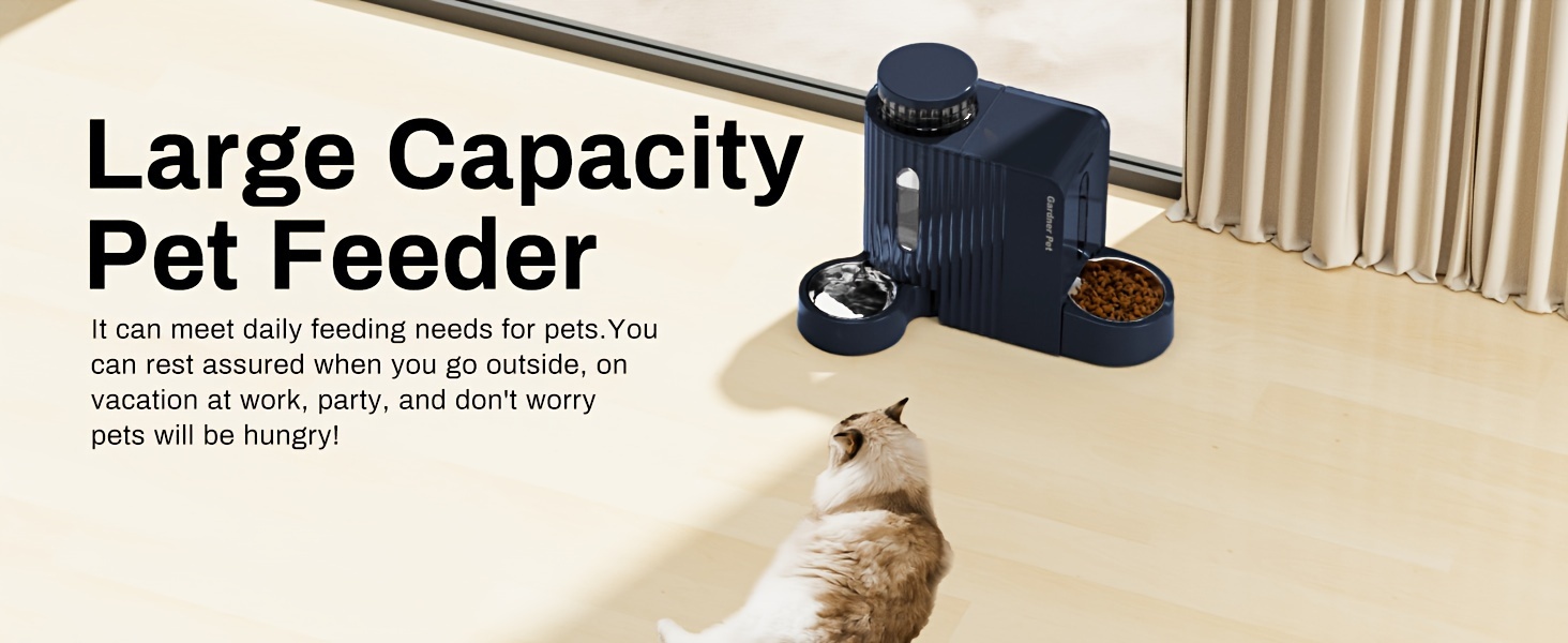 Automatic Gravity Cat Food Feeder And Water Dispenser Stainless Steel Two-in-One Set Large Capacity Dispenser for Pets Dogs, Puppies, Kittens
