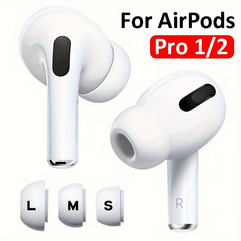 

3 Pairs Replacement Eartips For Airpods Pro 1/2 Tips Buds Silicone Rubber Eartips Earbuds Cap Gel Accessories S/m/l