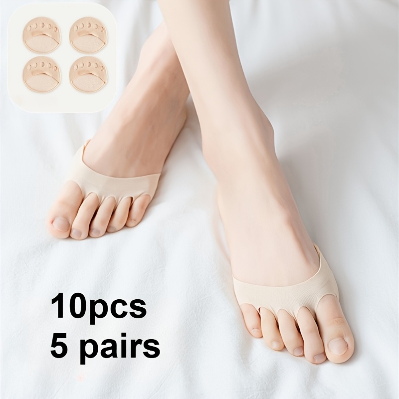 TEMU 10pcs Ball Of Foot Cushions Honeycomb Fabric Metatarsal Pads Invisible Socks Pads For Women And Men Reusable Forefoot Pads