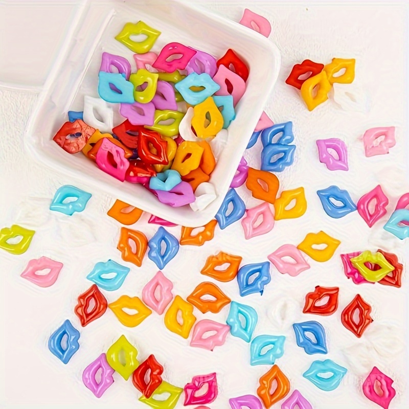 

50pcs Charms - Flatback Lip Pendants For , Scrapbooking & Crafts