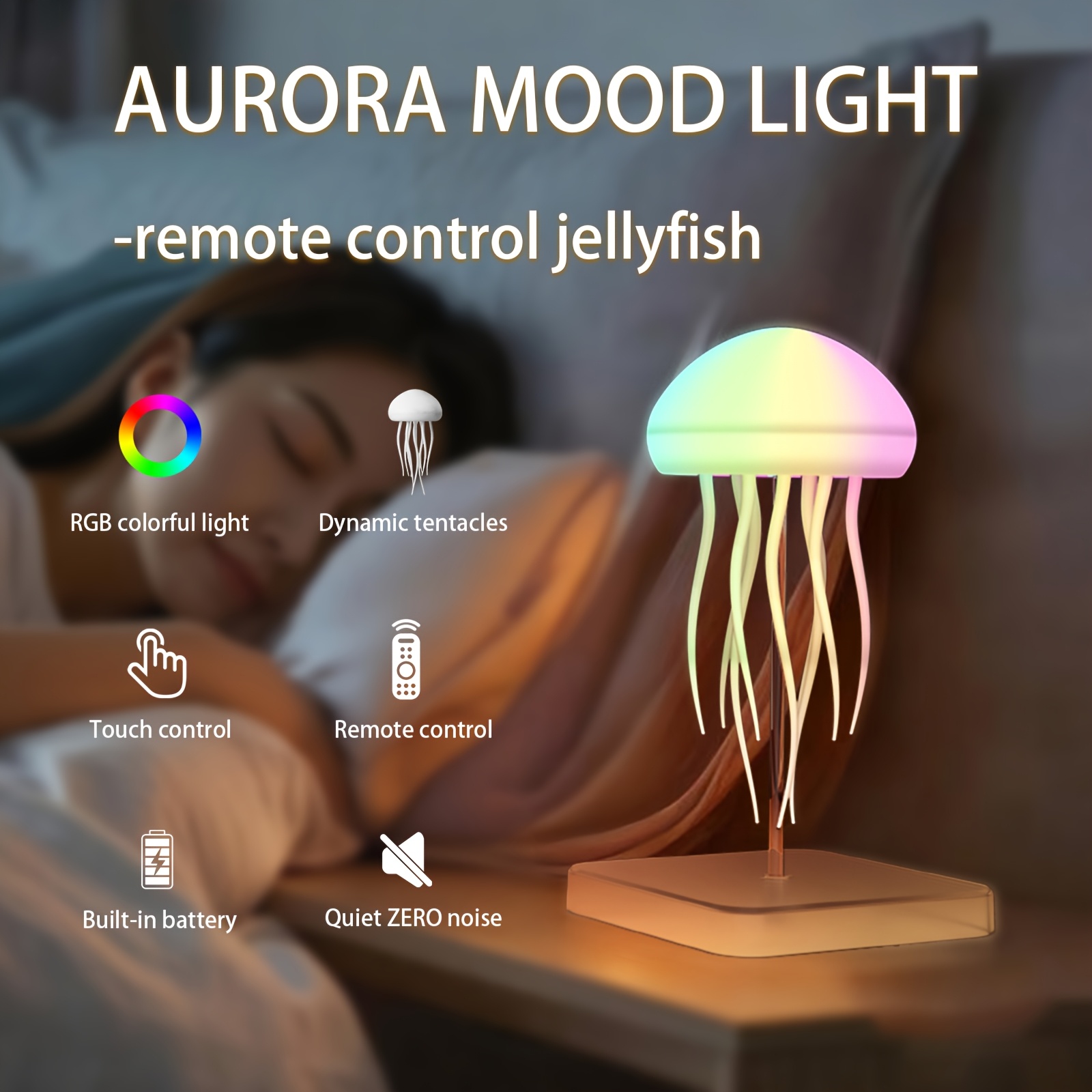 1個、ダンスレッグ付きのジェリーフィッシュランプ、リモコンとタッチセンサ付きのジェリーフィッシュナイ 、rgb ジェリーテーブルランプ、usb充電式の内蔵バッテリー付きジェリーランプ、長持ちするバッテリーが家庭や屋外での使用に適しています。 商品詳細 0