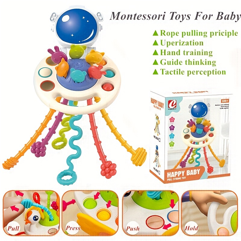  KaPing Juguetes Montessori para bebés de 18 meses, juguetes  sensoriales para niños pequeños, juguete de actividad de silicona de grado  alimenticio OVNI, juguetes de viaje para bebé, regalo de primer 