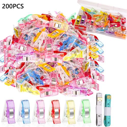 pack of 100 150 200pcs multipurpose sewing clips premium quilting accessories assorted colors fabric clips for binding sewing supplies and crafting tools by