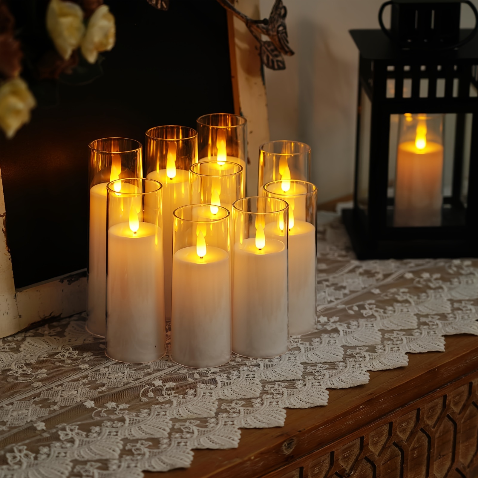 

9pcs Flameless Candles, Flickering Led Pillar Candles, Battery Operated Candles With Remote & Timer, Decorative