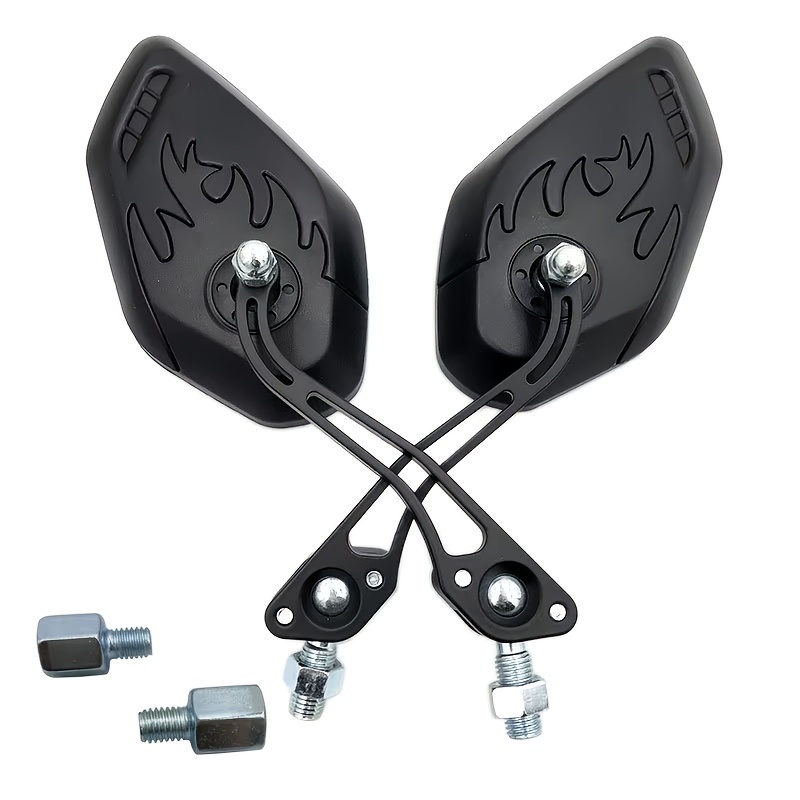 TEMU 1 Pair Of 10mm Cycling Mirrors, Mirrors, Scissors Mirrors, Flame Rearview Mirror Upgrade Additions, 3 Colors From, Cycling Upgrade Additions